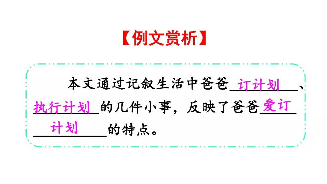 部编版六年级上册习作例文爸爸的计划小站知识点图文解读