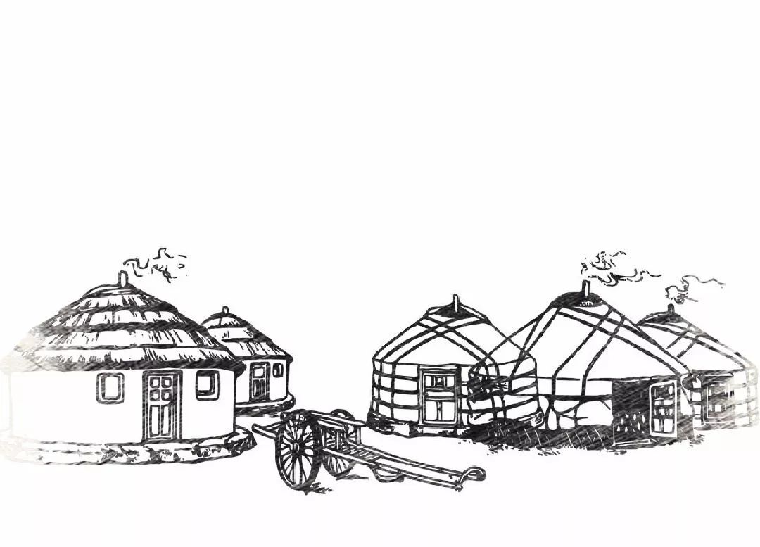 蒙古风景简笔画