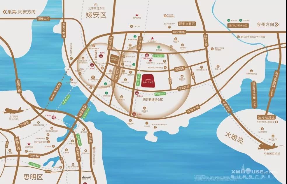 大嶝島以及泉州等地,再加上週邊在建的地鐵3,4號線和廈門第二東通道等