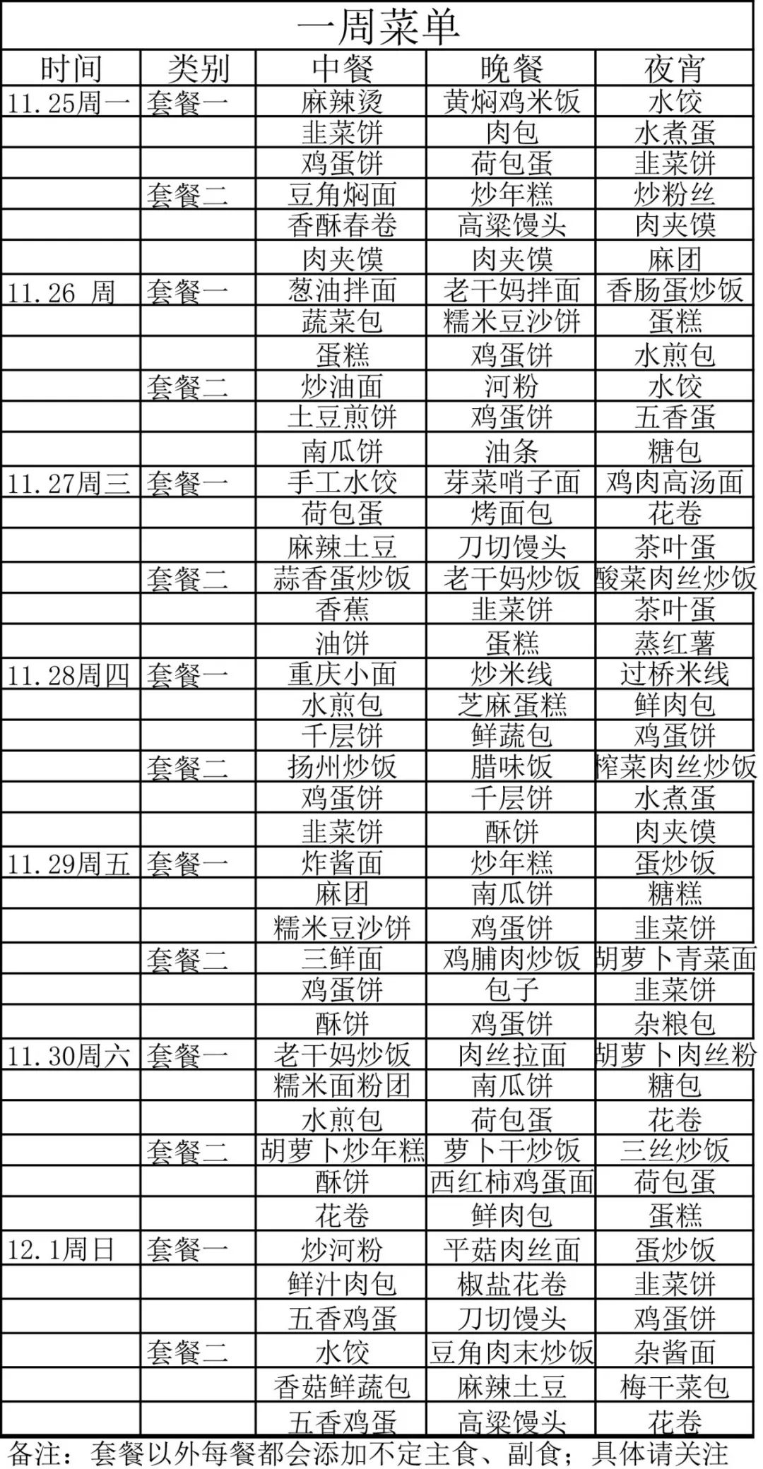 点心夜宵中晚餐早餐兰江厂区菜单新基地食堂菜单c区食堂菜单b区食堂