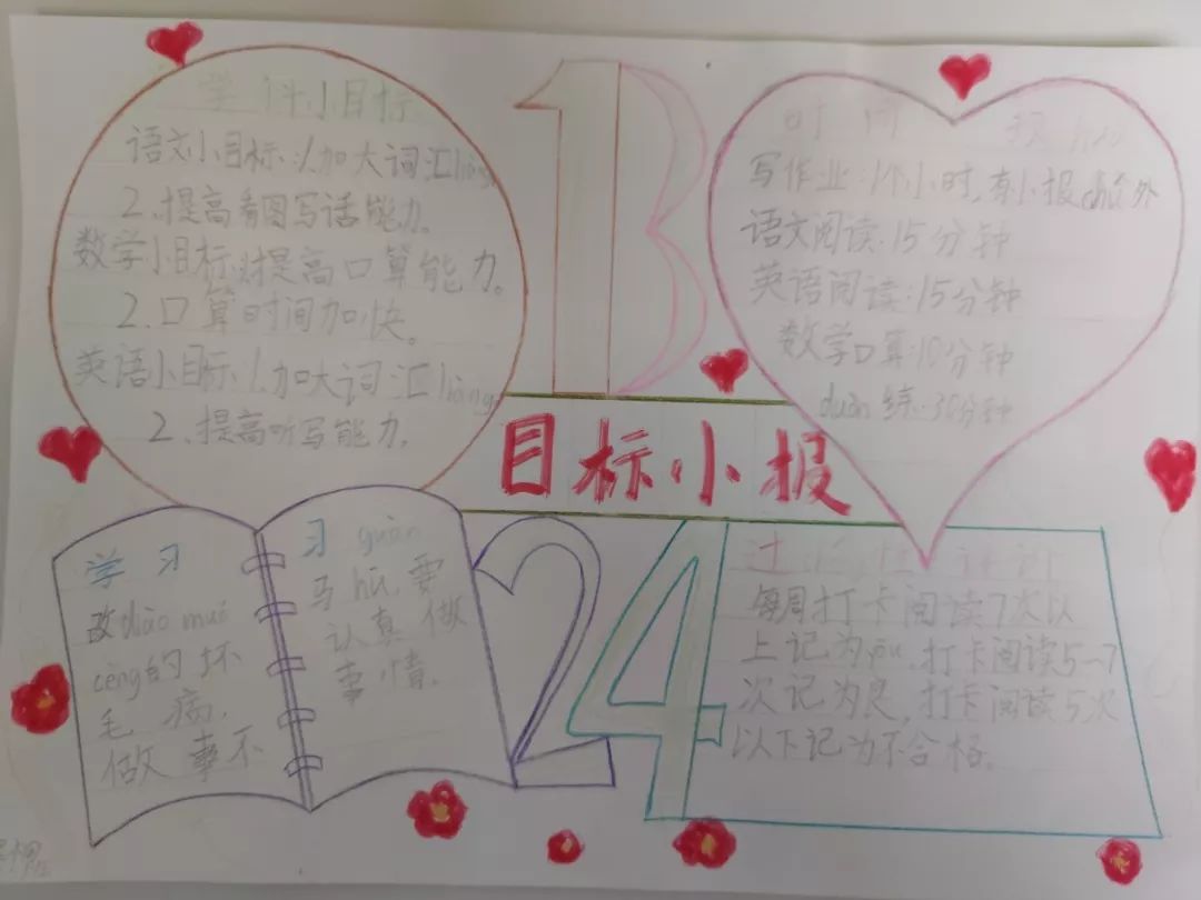 小学二年级目标卡制作图片