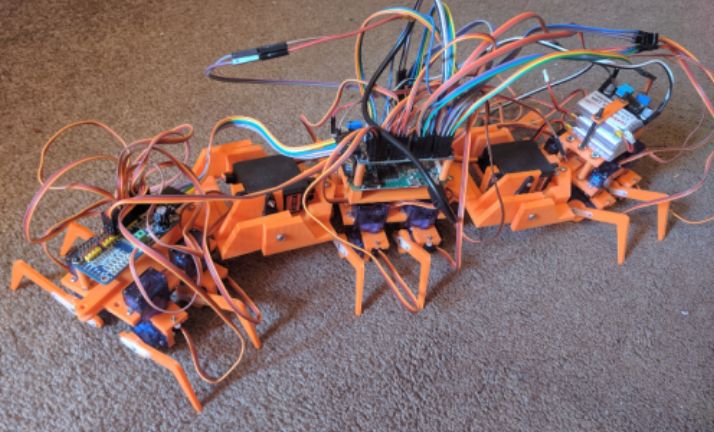 用python做一只真·多足机器人,钢铁蜈蚣能弯曲还能蠕动