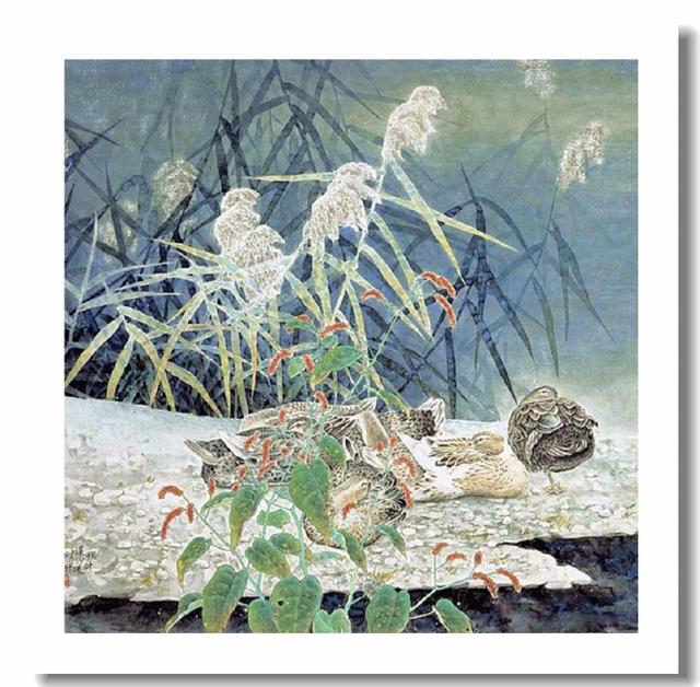 西学东渐白国文新工笔花鸟画