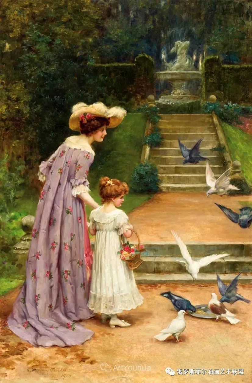 英国画家乔治·谢里丹·诺尔斯怀旧风俗油画作品赏析