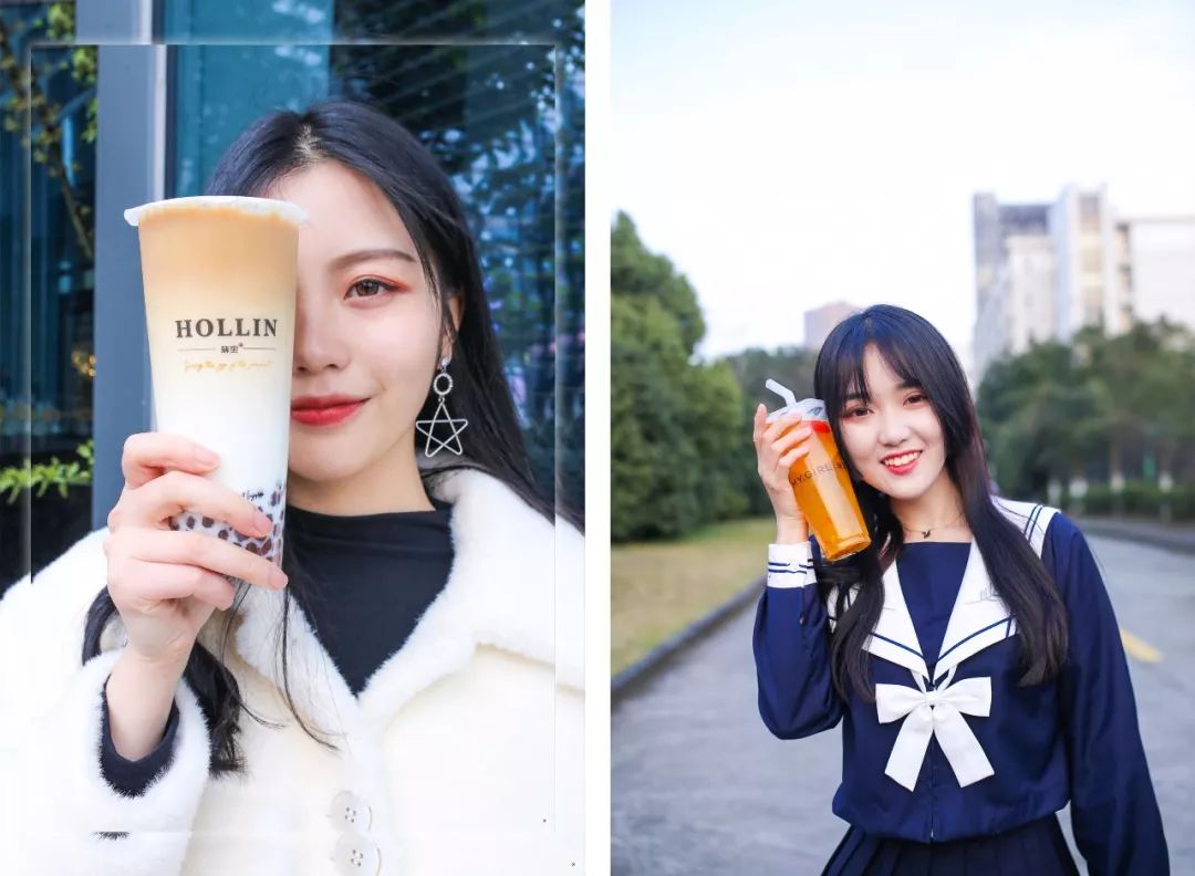 广州美少女的拍照新玩法,看完觉得不会喝奶茶!