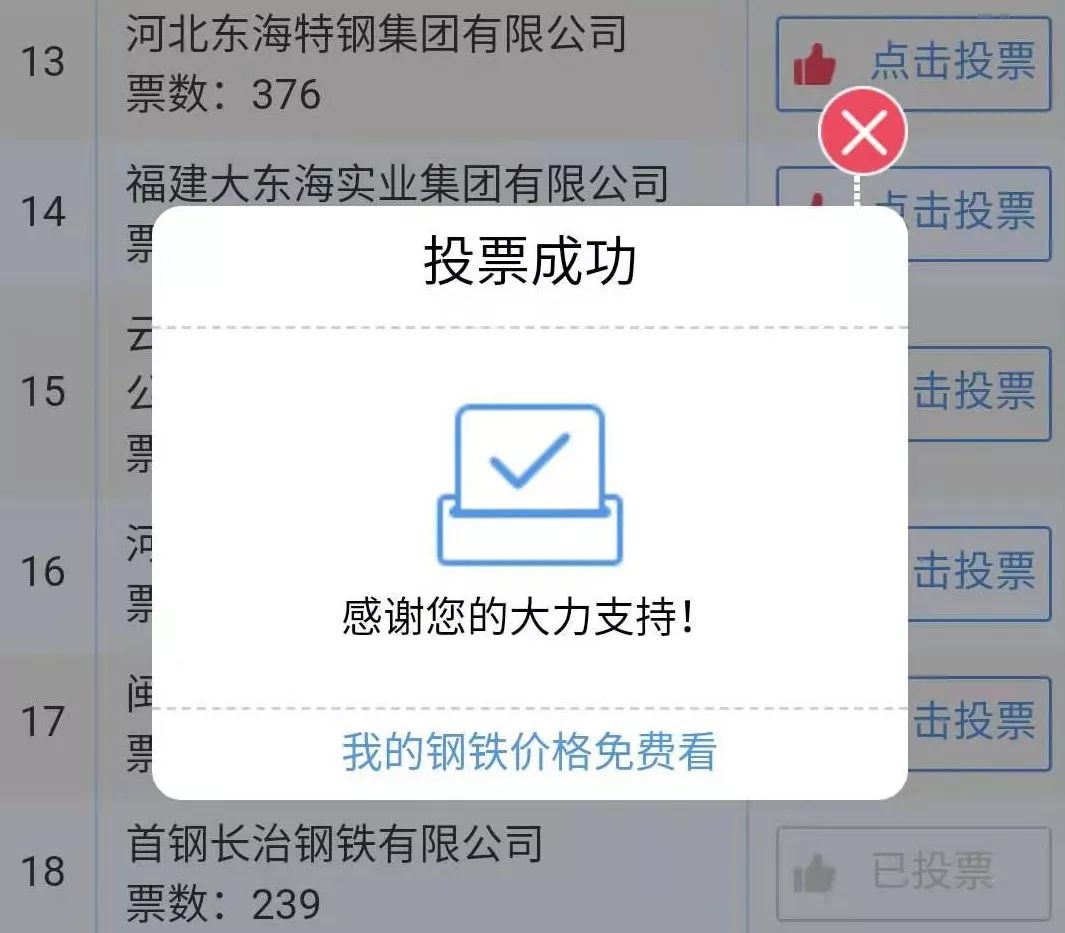 全体长钢人:快来为公司投票!