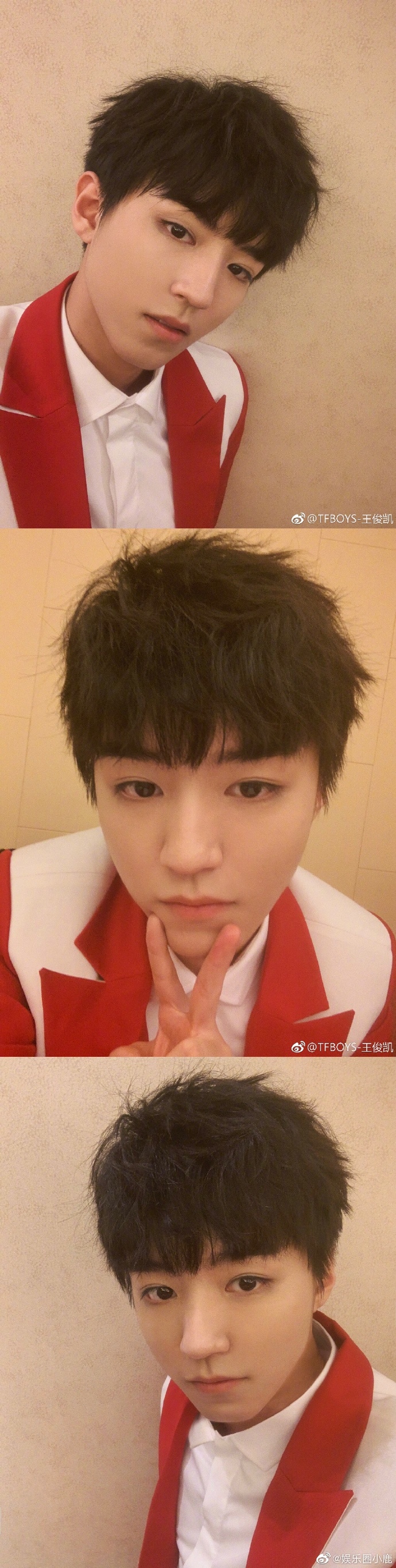 王俊凯直男角度的自拍 憨憨呆萌但也帅气迷人
