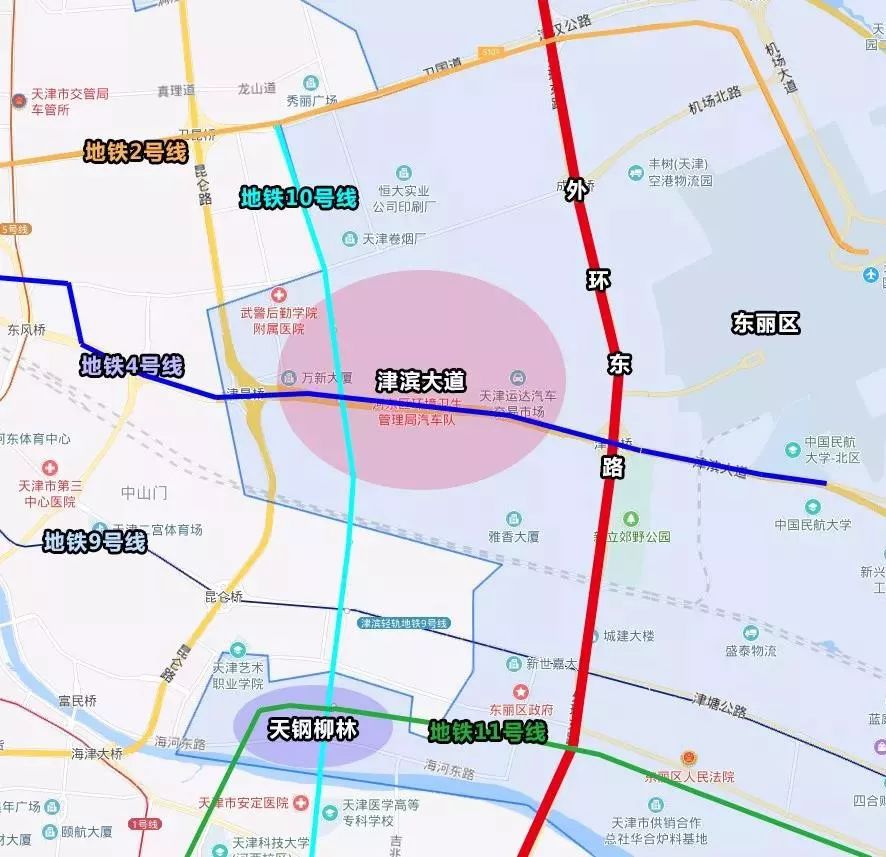 地铁4号线和10号线在板块内有沙柳南路换乘站,再加上不远处的地铁2号