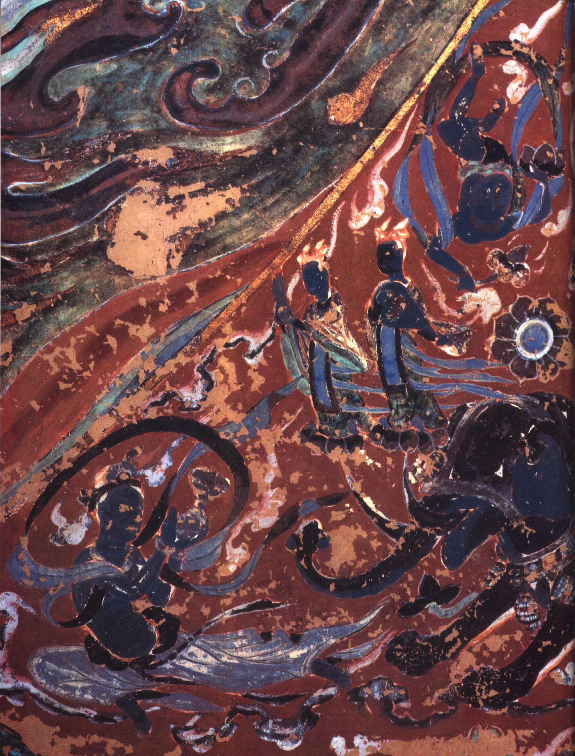 原创敦煌石窟隋397窟278窟西龛两侧壁画夜半逾城乘象入胎高清大图