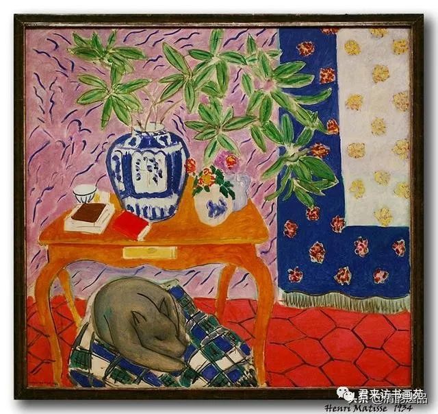 野兽派艺术直接使用红黄蓝等作画且大胆使用平面构图形式