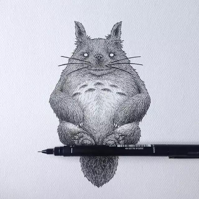 创意针管笔绘画,精致细腻的画面迷醉多少观众的眼睛_动物