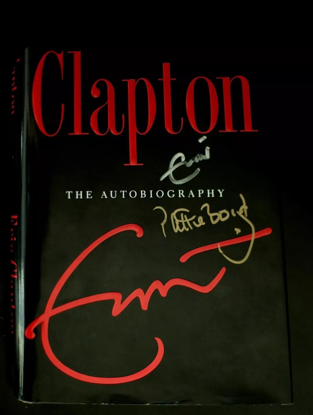 pattie boyd女士在作者收藏的eric clapton签名版英文自传封面精心