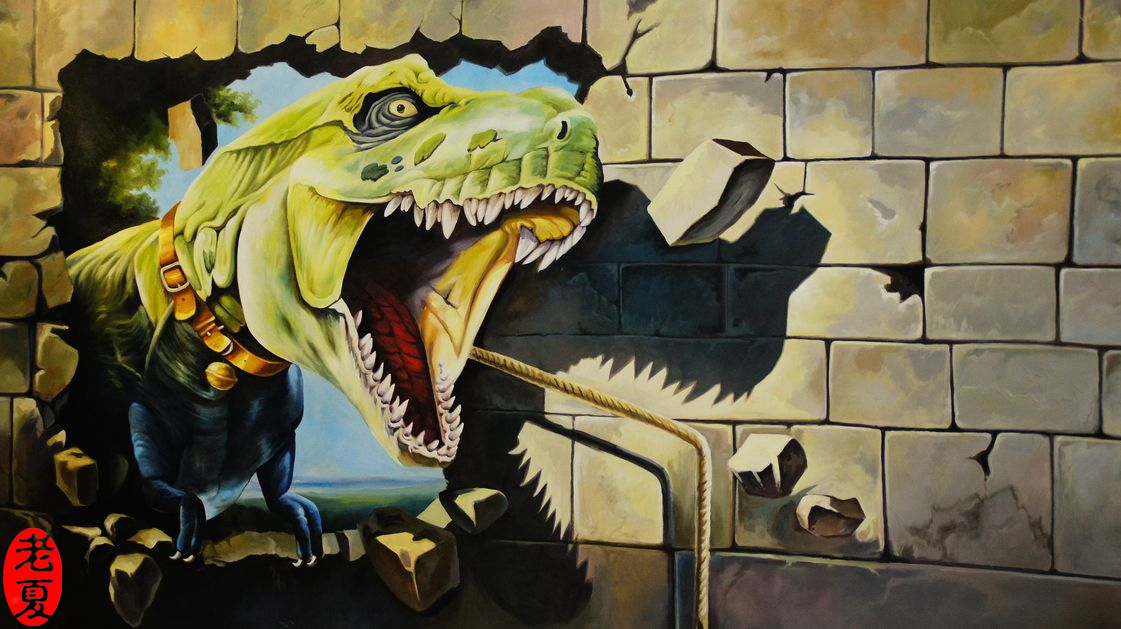 武汉手绘壁画,3d立体画,让人身临其境,难忘!