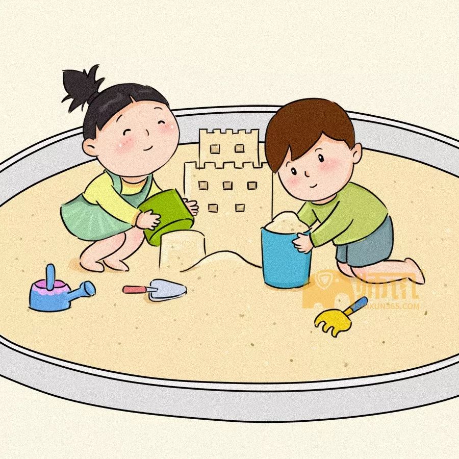 幼儿园在教4岁以下孩子写字是这样做的:① 在玩沙区:让孩子用手指或小