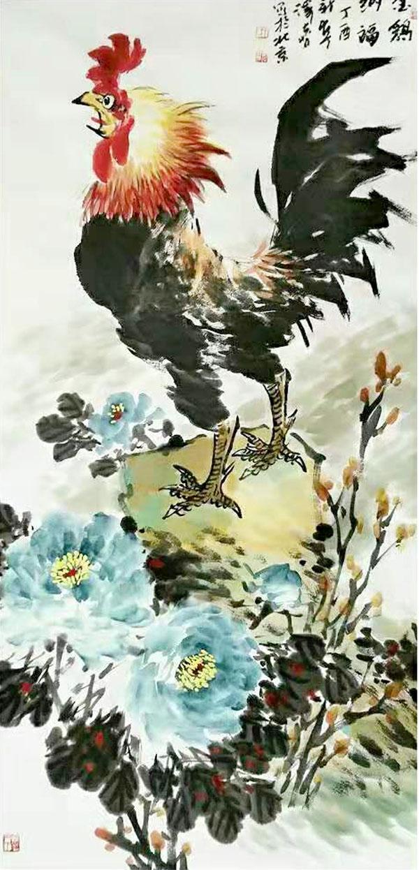 德行天下——王泽喜画鸡作品欣赏