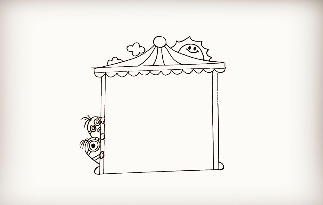 简笔画木屋边框