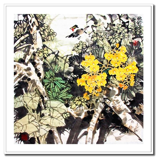 大野山花王晋元花鸟画