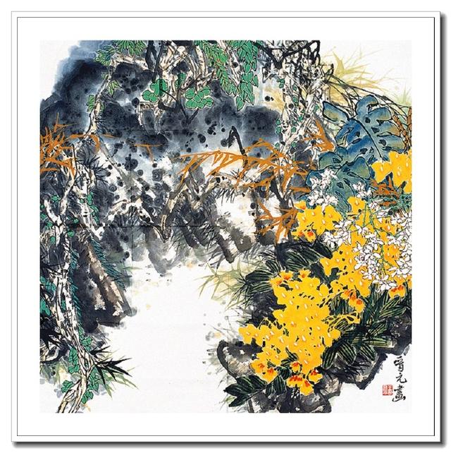 大野山花王晋元花鸟画