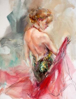 俄罗斯美女艺术家人体油画中的女郎激情如火性感逼真