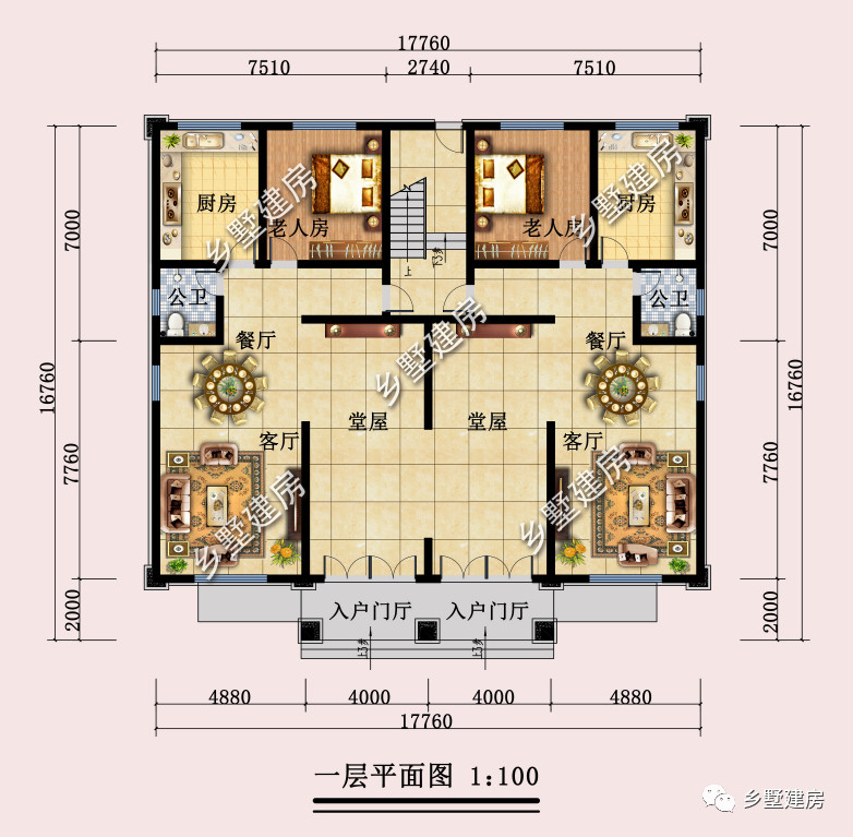 适合亲朋兄弟合建的双拼别墅占地278平引领农村建筑新时尚