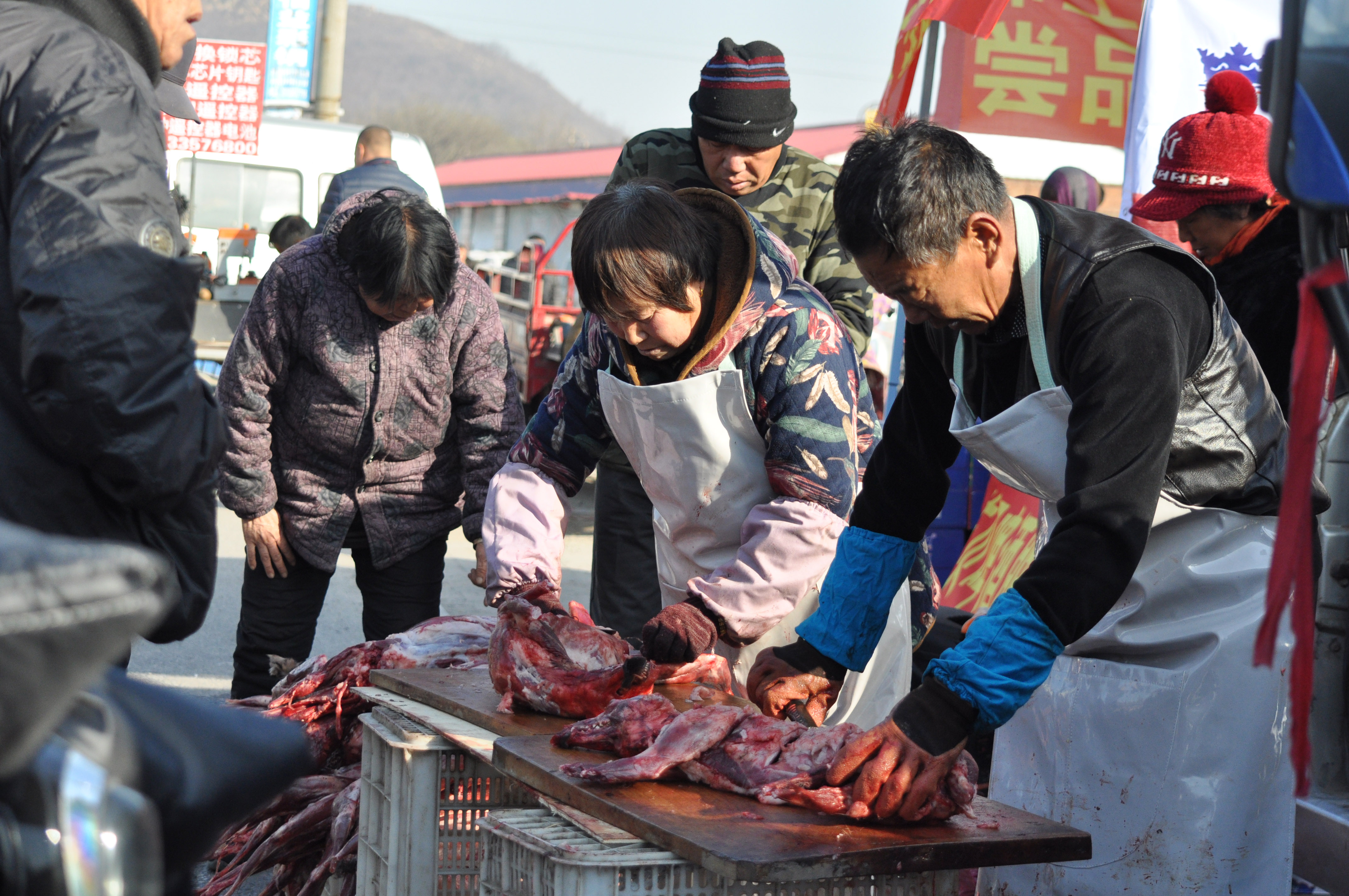 初冬集市新增血腥摊位,现场开膛破肚,20元一只浑身都是宝