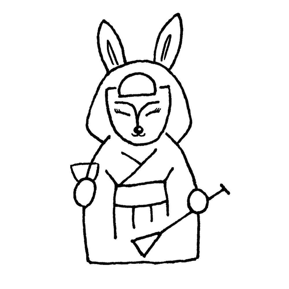 玉兔精简笔画卡通图片