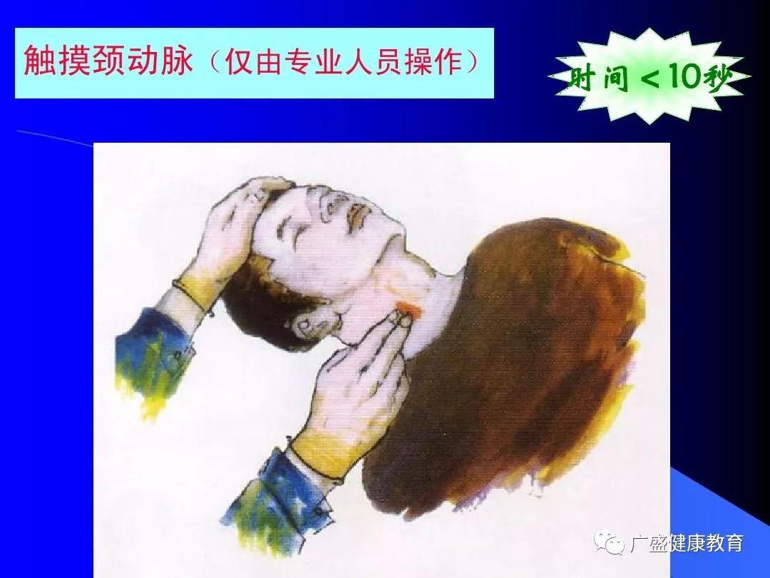 摸摸他的颈动脉,看是否有搏动.方法