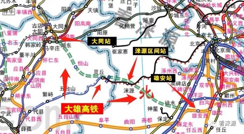 在今年10月份最新的《高速铁路规划图》中,大雄(大同