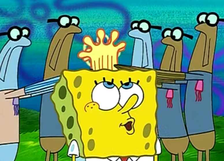 原创海绵宝宝降服了水母皇后成为了水母捕手的老大但知道这个道理后他