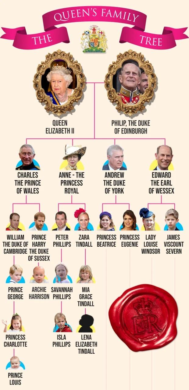 英国王室家谱图图片