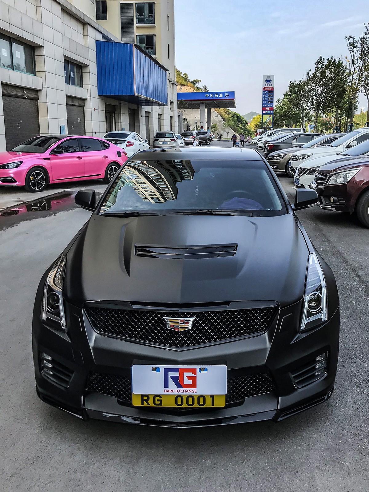 凯迪拉克车身改色钛金石墨黑rg瑞集改色膜湖南岳阳加盟店出品