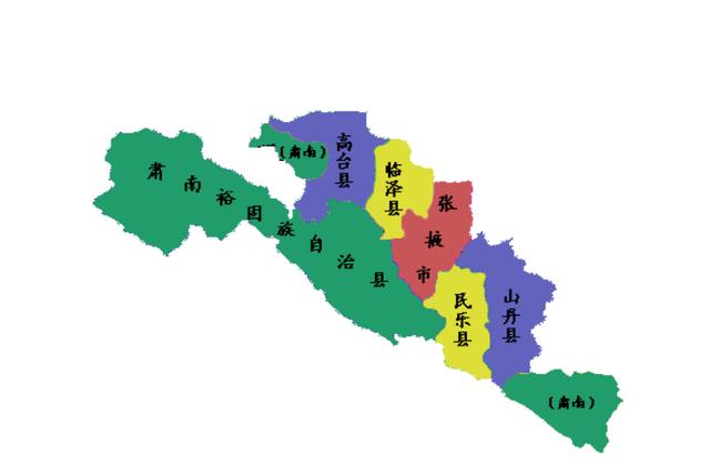 张掖五县一区地图图片