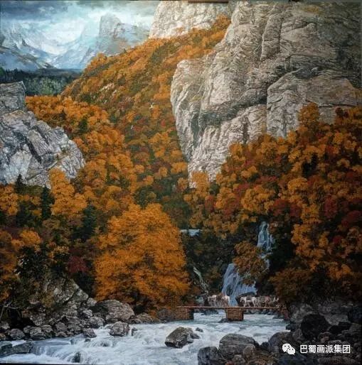巴蜀画派61名家何冠霖风景油画之大山系列作品欣赏