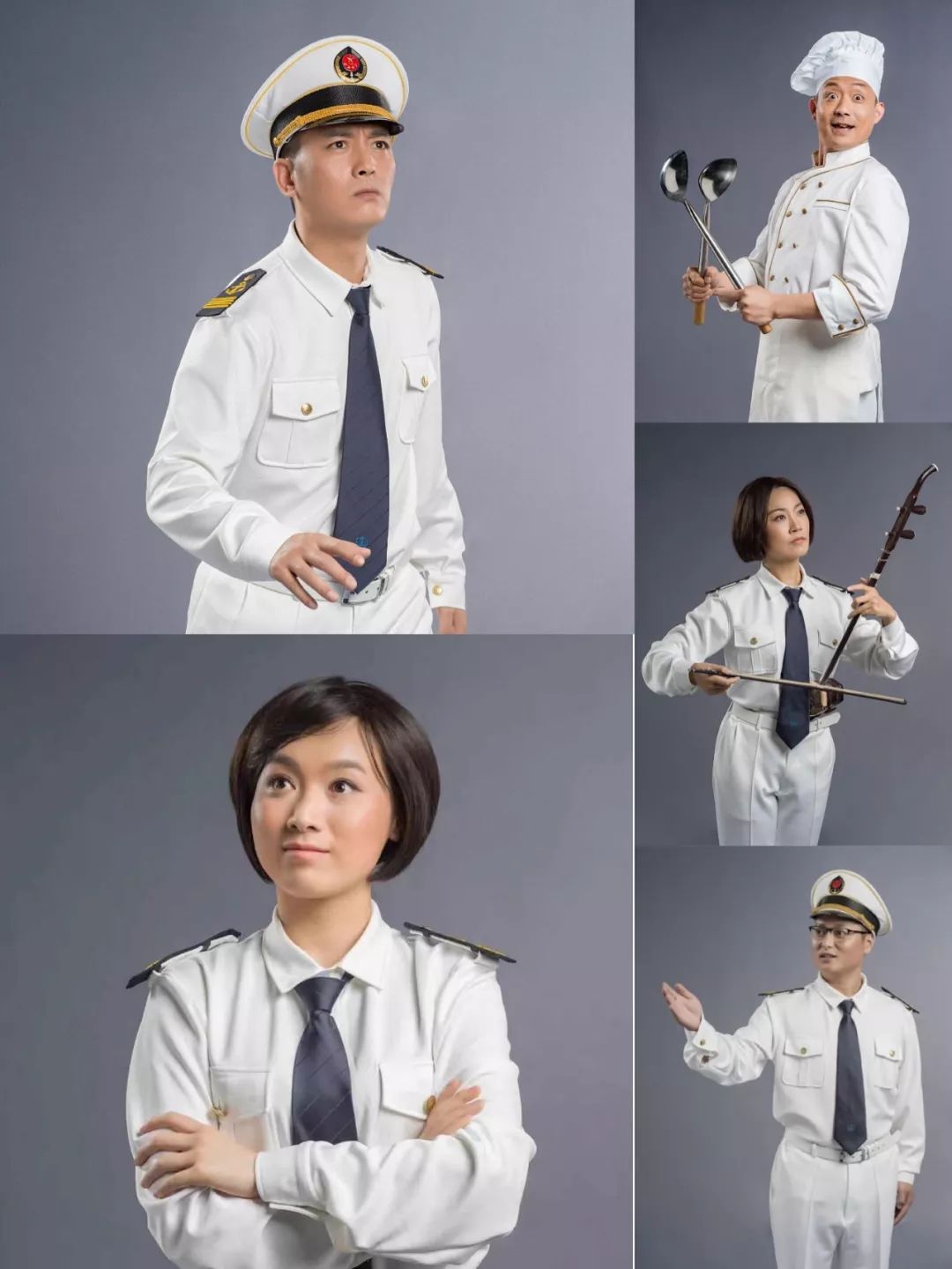 演员定妆照图片说明:左上,王国林(董立新扮演者);左下,陈怡瑶(董小玫