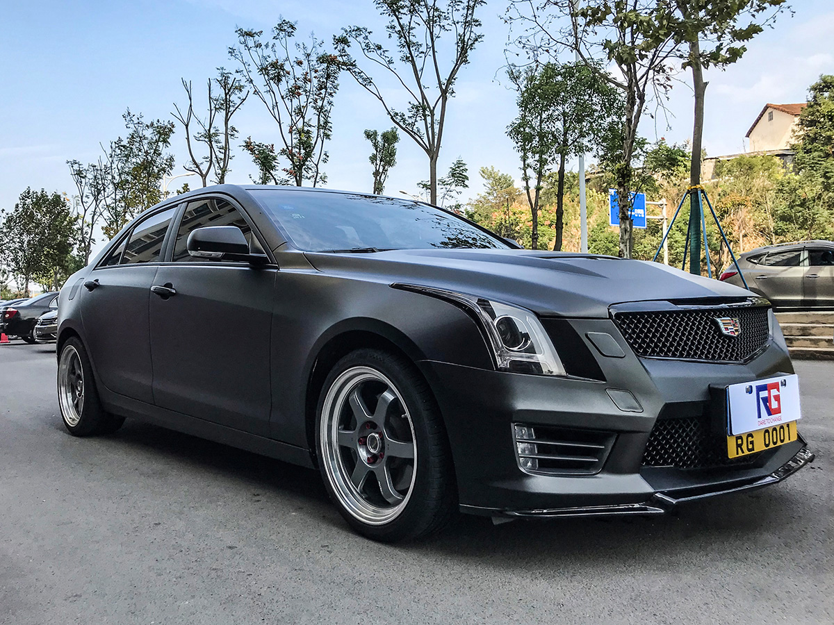 凯迪拉克车身改色钛金石墨黑rg瑞集改色膜湖南岳阳加盟店出品
