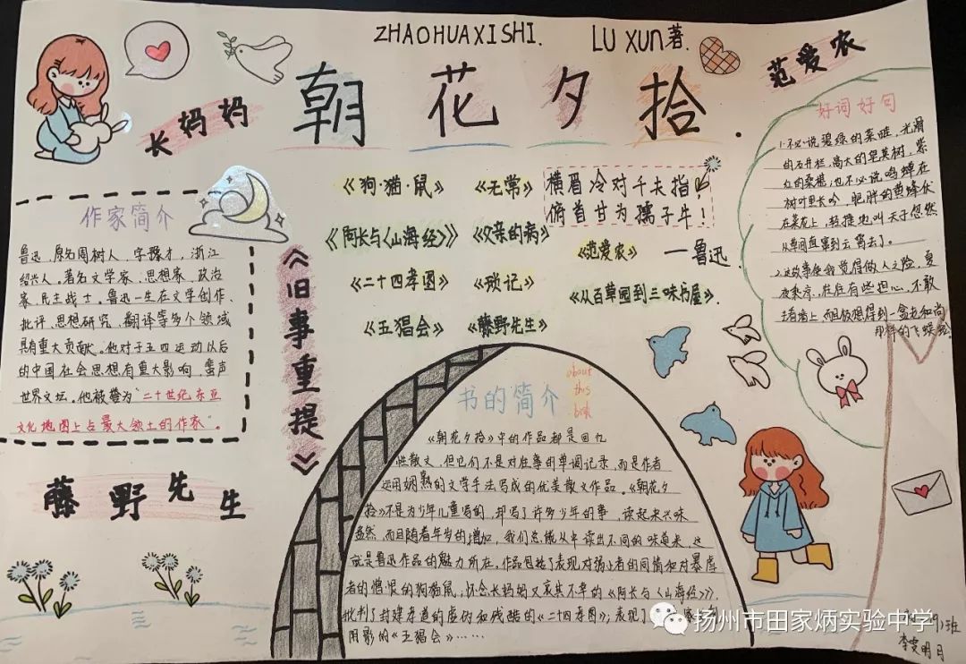 巧手绘经典妙笔书感悟五个一百工程系列活动之朝花夕拾手抄报比赛