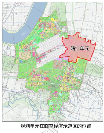 机场至江东高铁站高架已有详细走位,靖江单元控制性详细规划(草案)