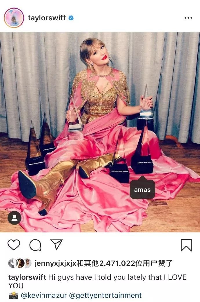 时间11月25日完美落幕,果然不负众望,taylorswift喜提包括"年度艺人"