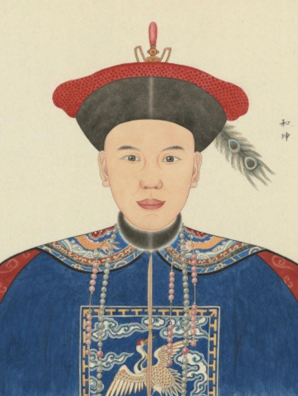 和珅画像插图和珅在青年时代就非常聪明伶俐,他精通满,汉,蒙,藏四种