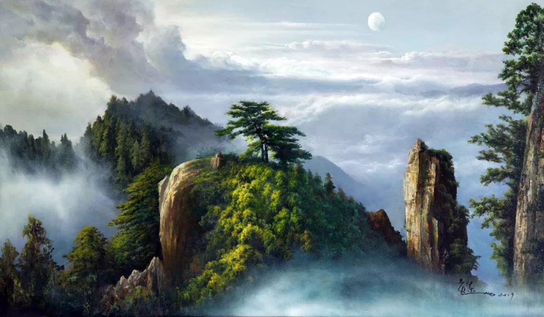 明月禅心黄栋油画展犹如一袭春风为明月山增添了新的生机与活力