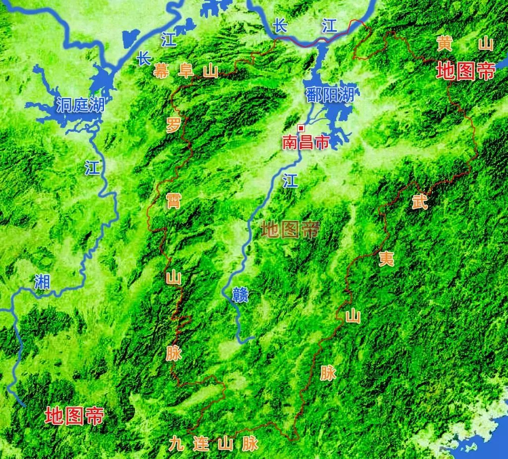 来源:地图帝(id:dtdmap)江西省是我国东南部的内陆省份,面积约17万