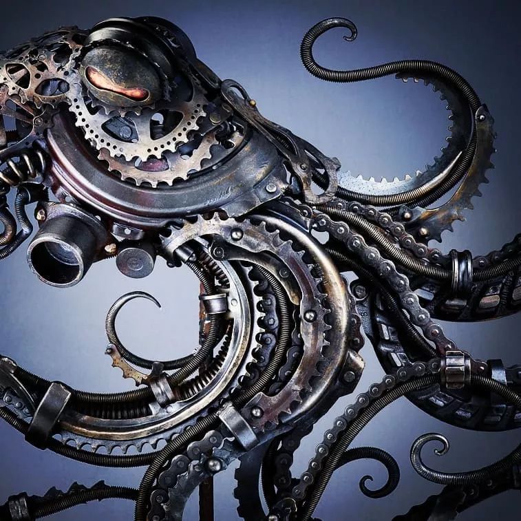 蒸汽朋克风alanwilliams的金属动物雕塑