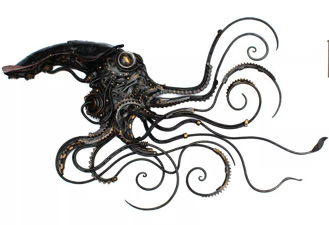 蒸汽朋克风alanwilliams的金属动物雕塑
