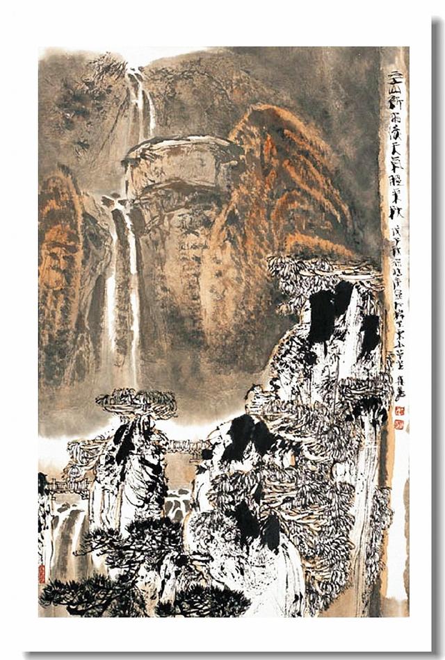 情洒巴山罗其鑫水墨山水画