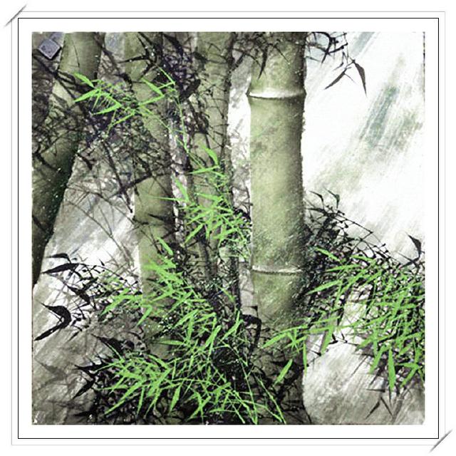 清高亮节 -- 刘家生新竹山水画
