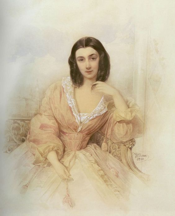 英国维多利亚时期古典水彩女性肖像水彩画新艺术时期女性肖像画风格