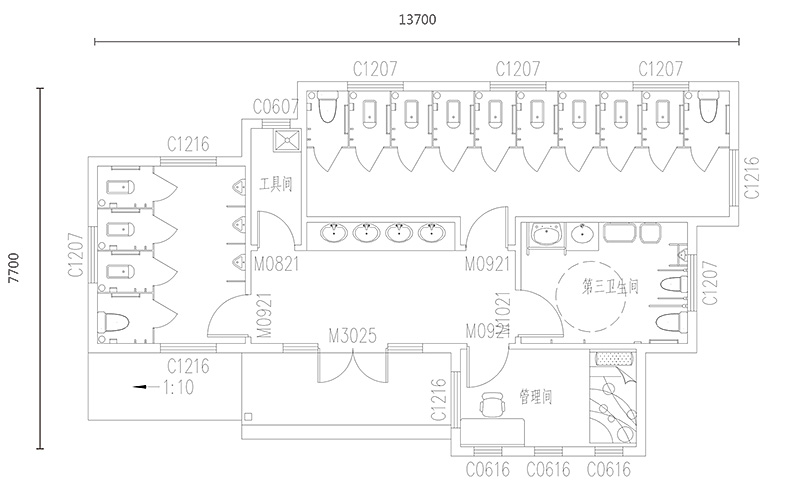集装箱厕所平面图图片