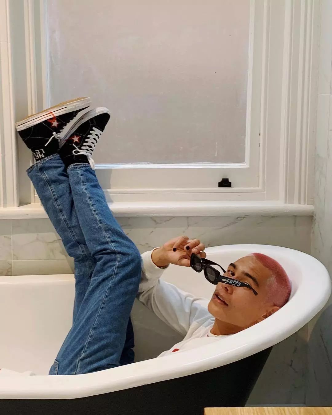 双栖滑手粉头男模新晋男神evanmock