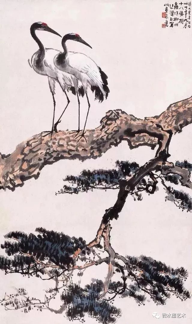 徐悲鸿画鹤,干净利落!