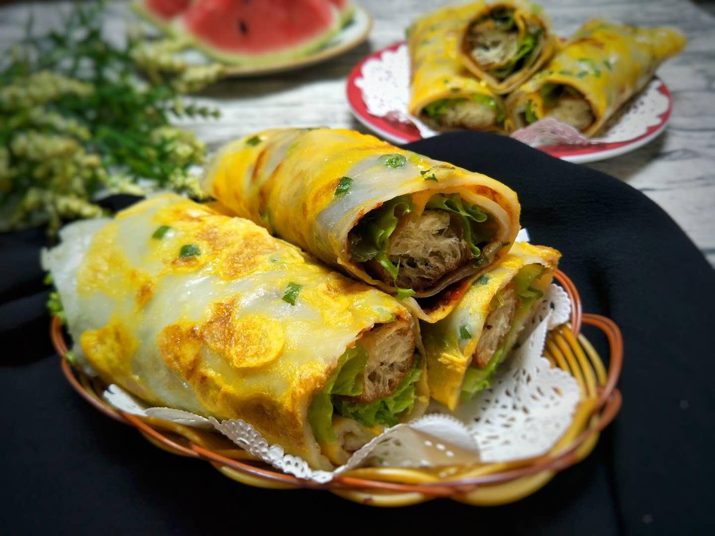 教你一款简易版煎饼果子营养又美味3步完成孩子一次吃2张